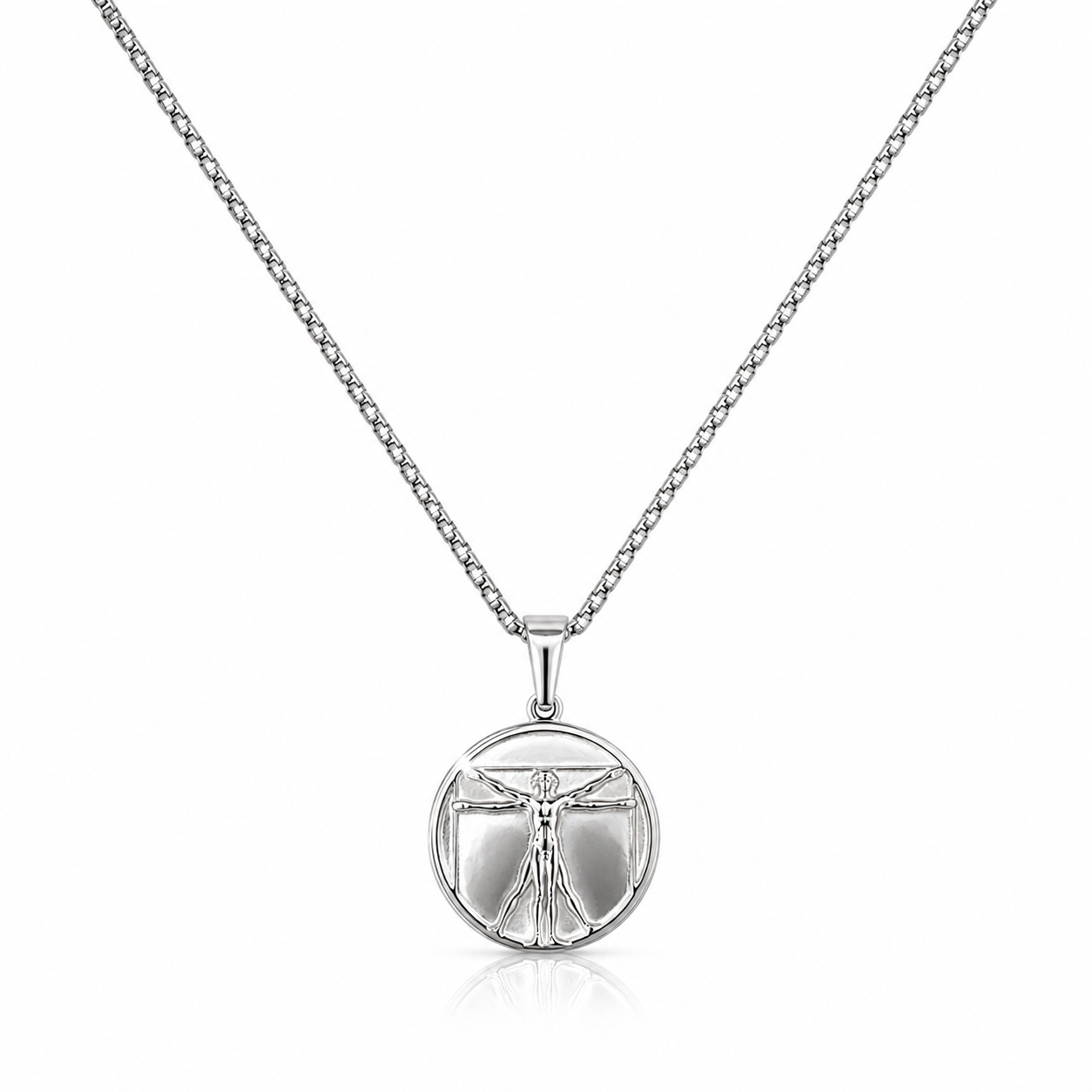 Vitruvian Man Pendant (Silver)