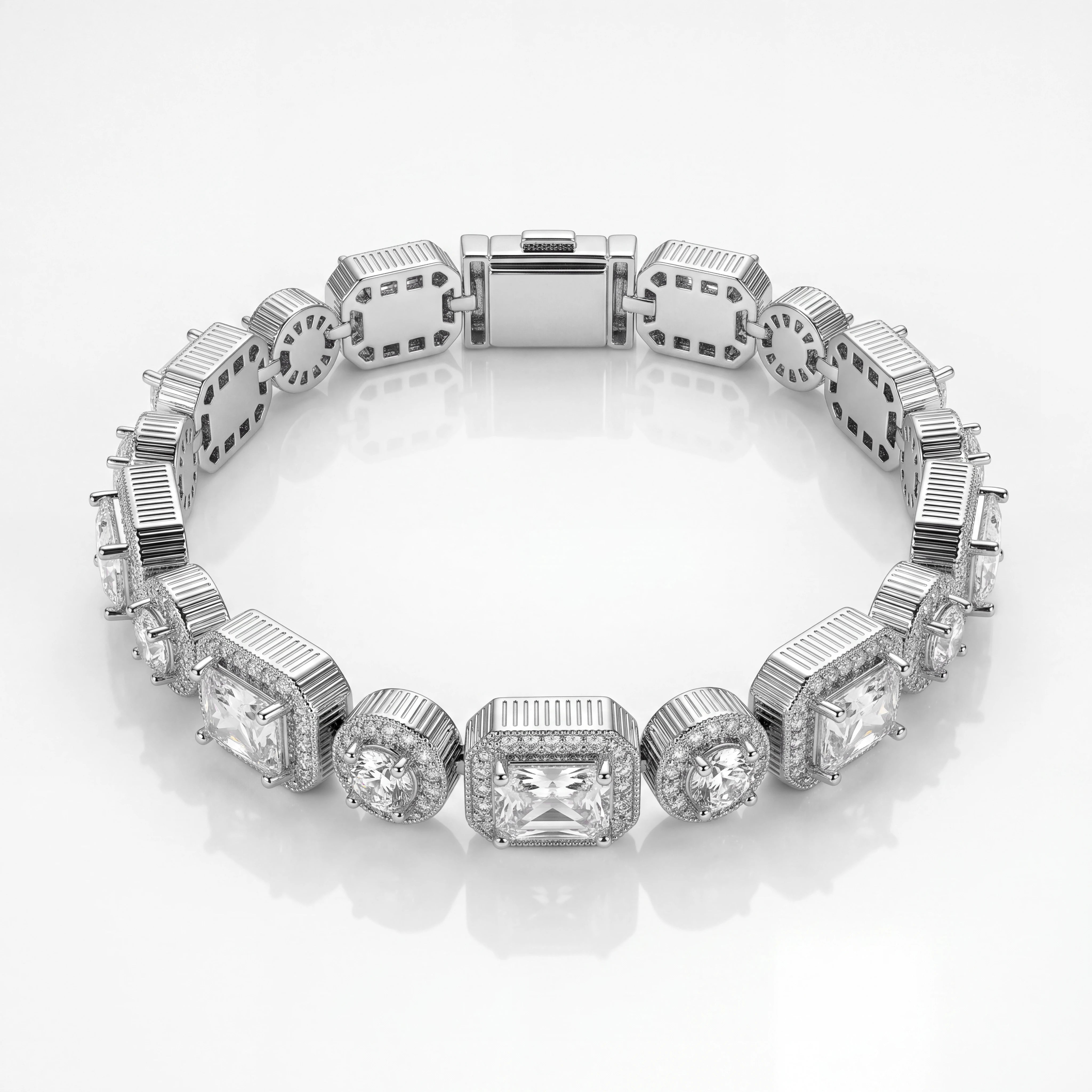 Baguette Iced Bracelet (Silver)