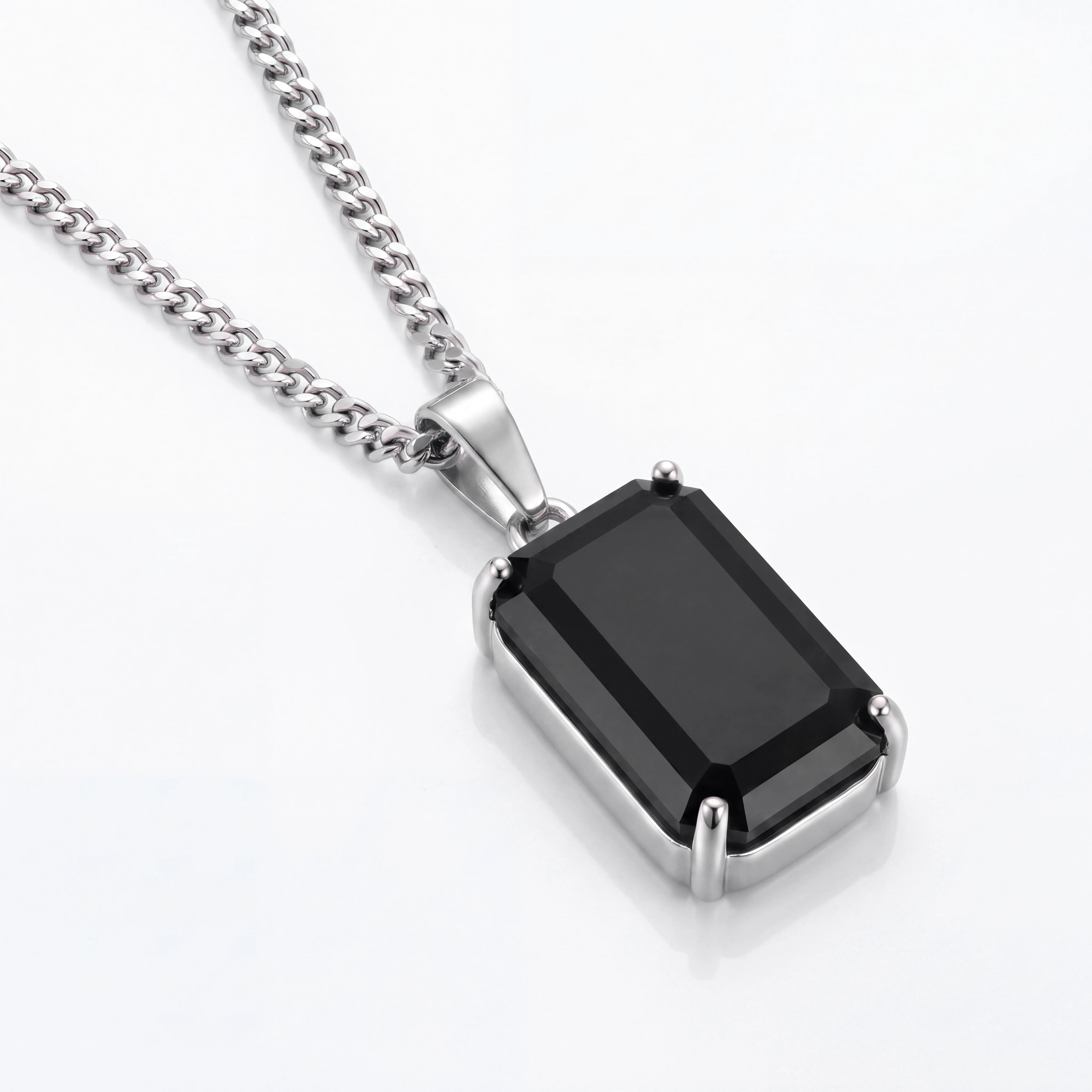 Black Stone Pendant (Silver)