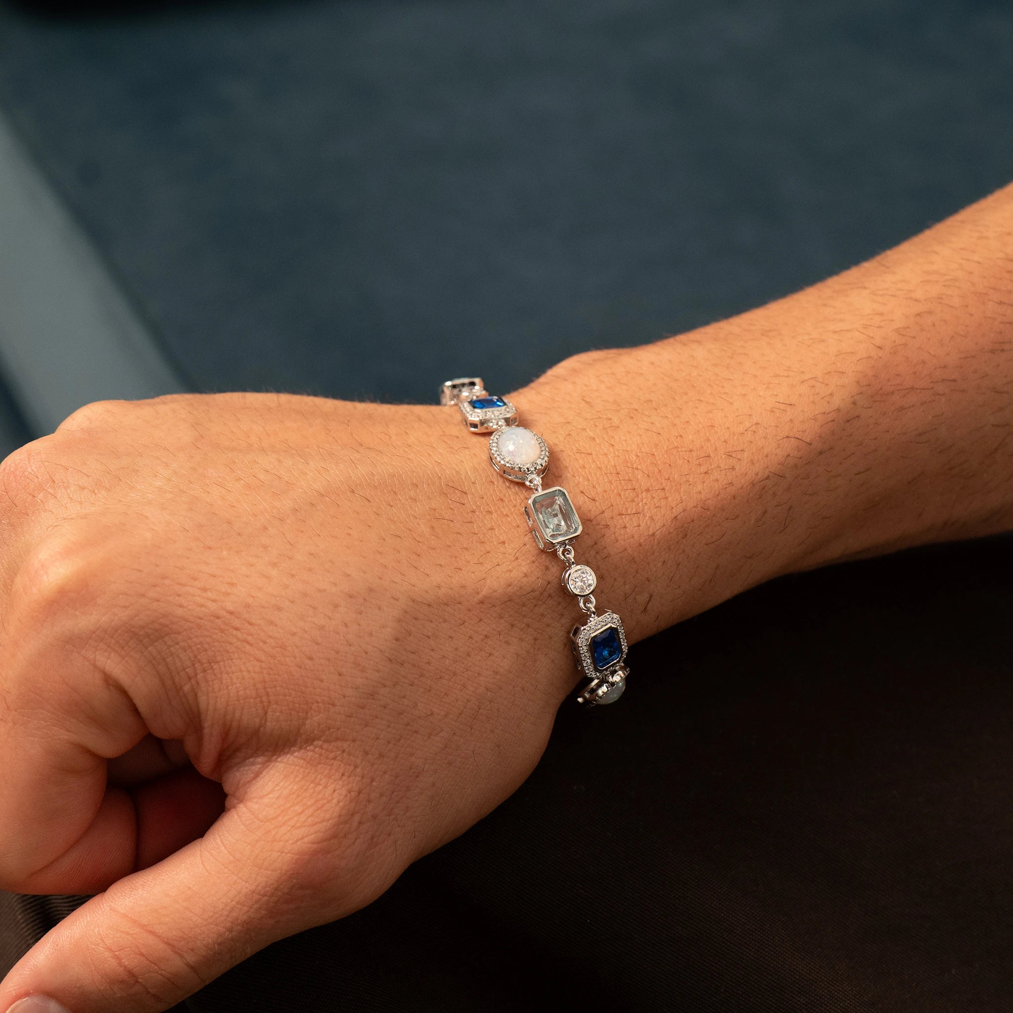 Blue Sapphire Gemstone Set (Silver)