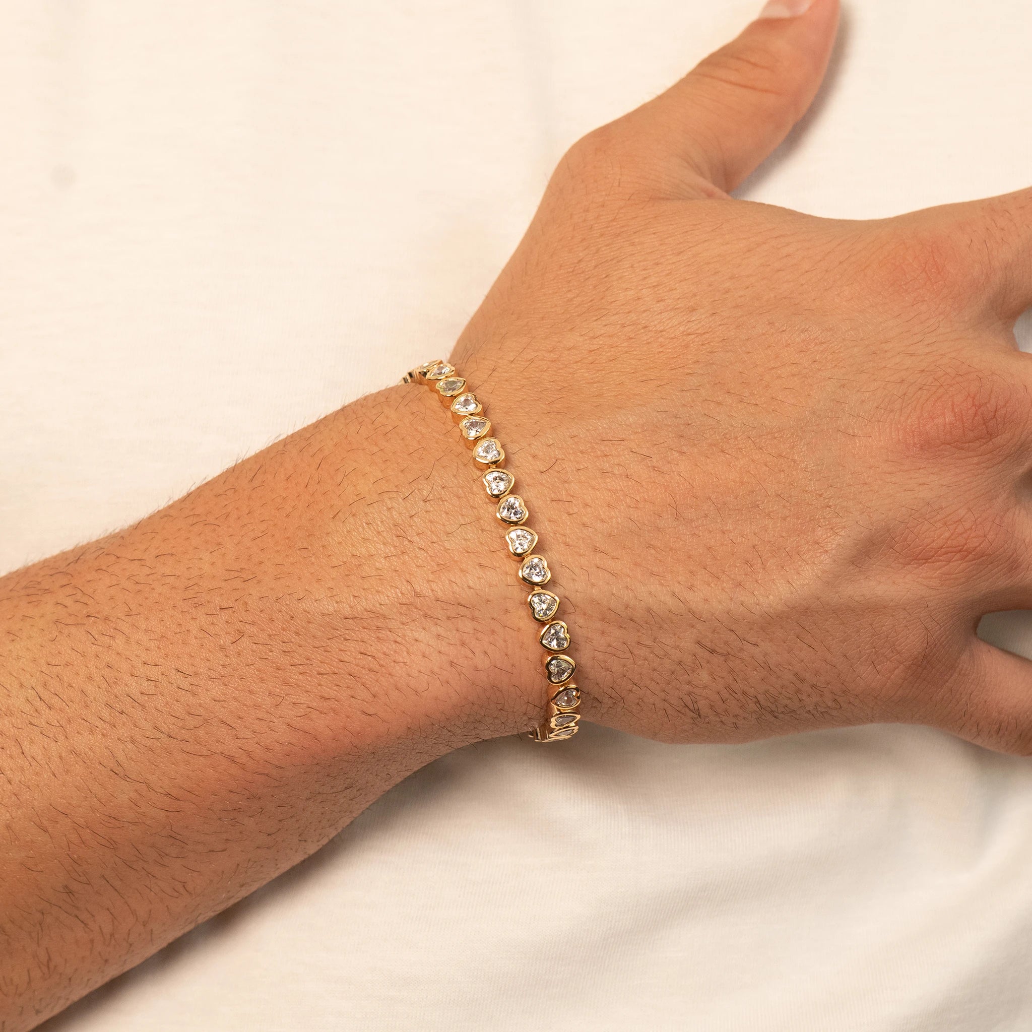 Hearts Iced Bracelet (Gold)
