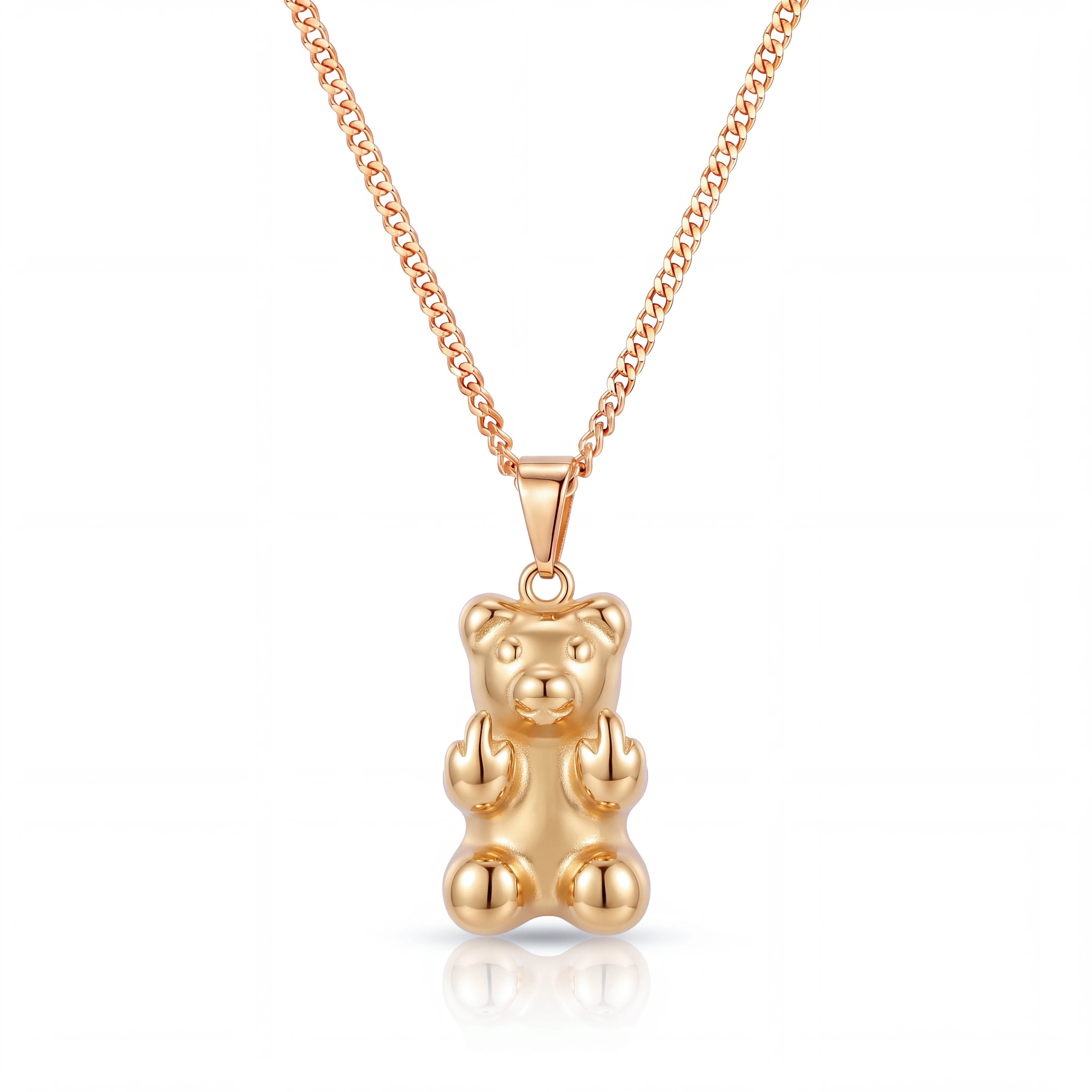 Insulting Bear Pendant (Gold)