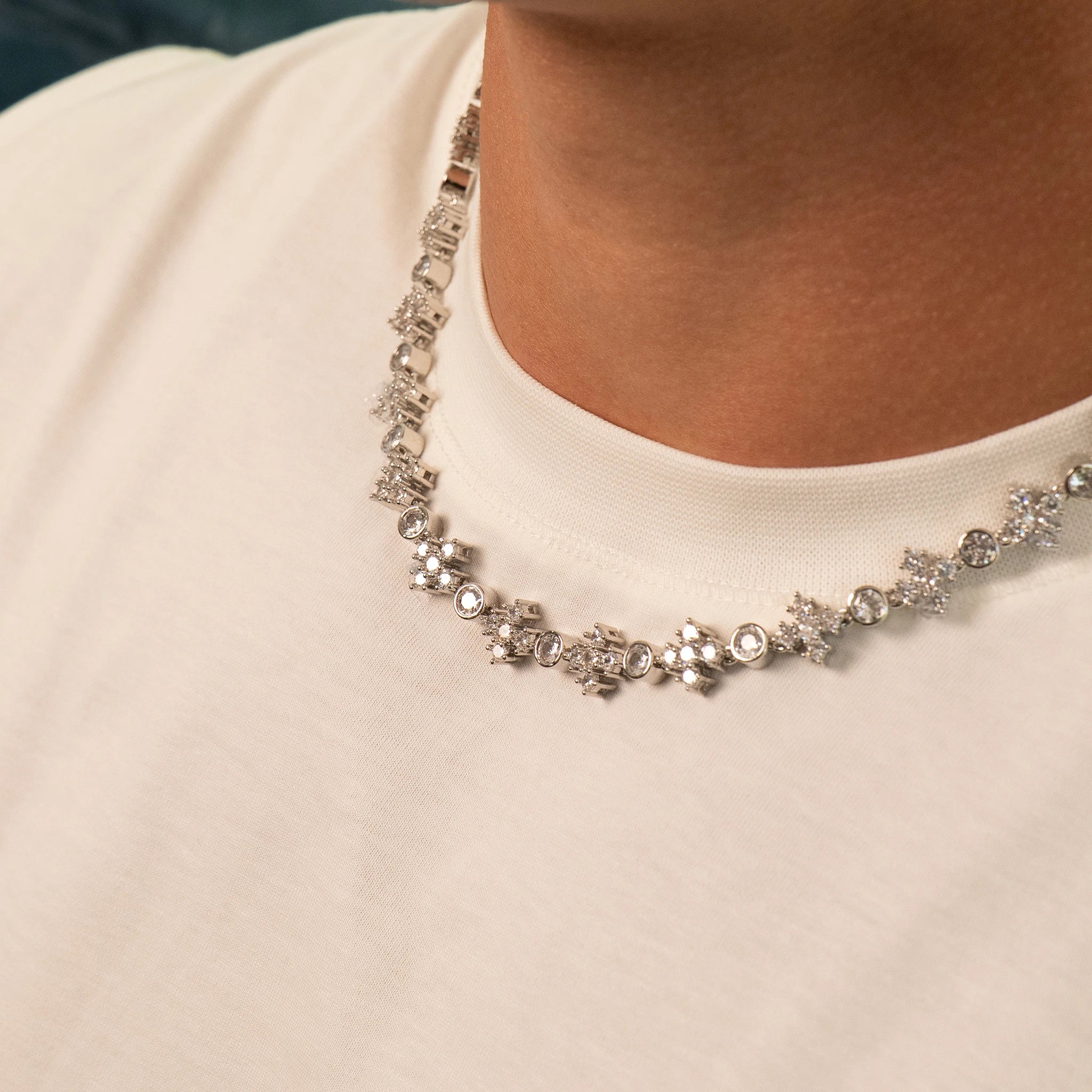 Star Iced Tennis Set (Silver)
