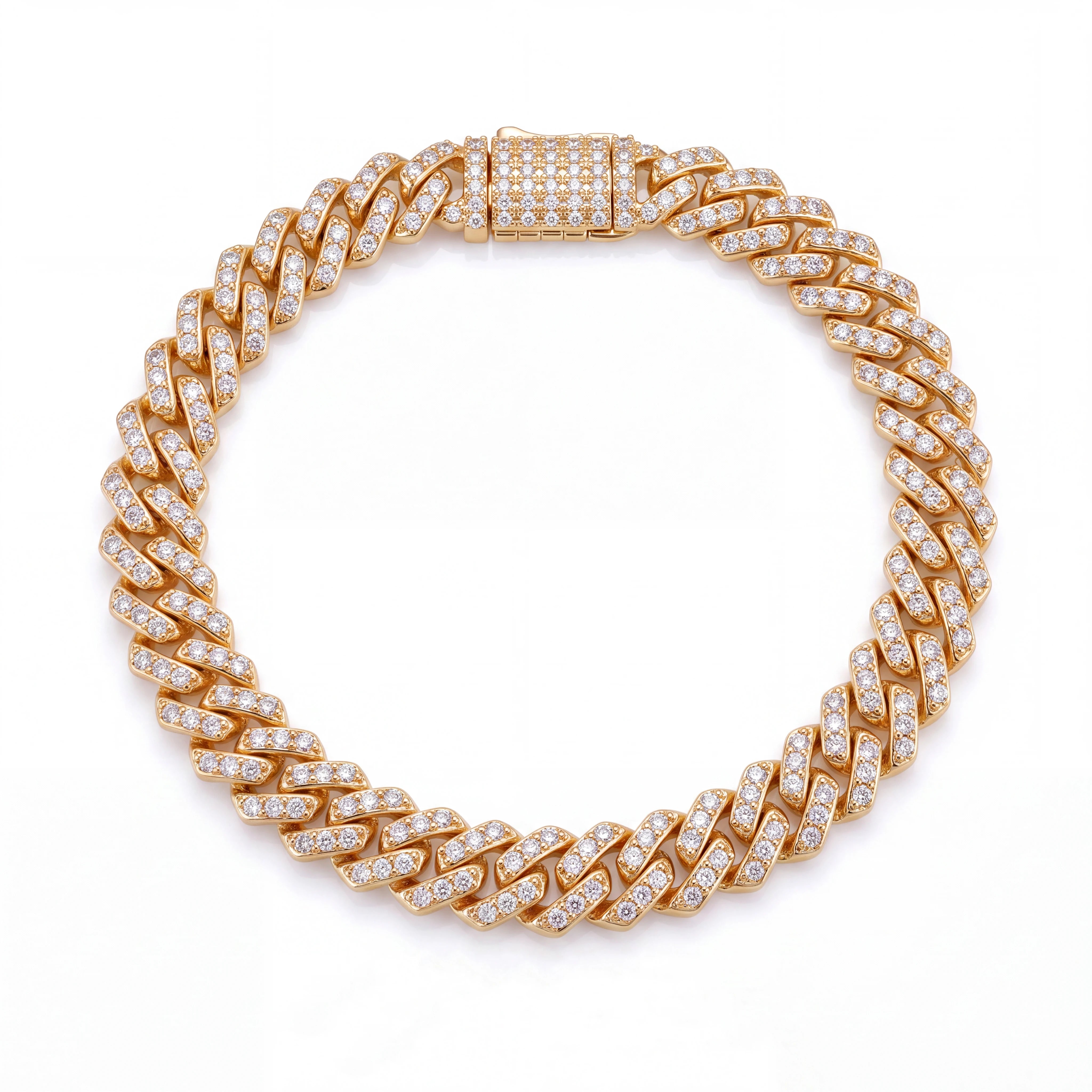 Micro Cuban Iced Bracelet (Gold)