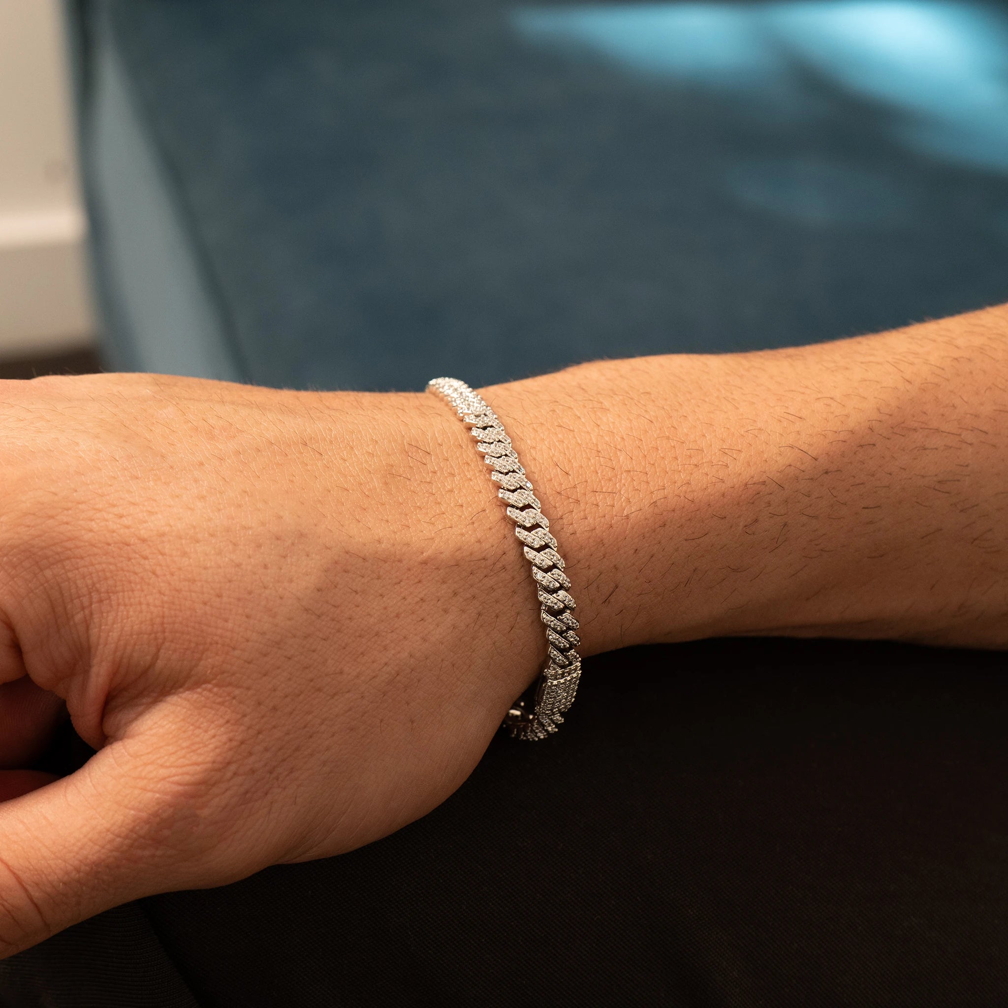 Micro Cuban Iced Bracelet (Silver)