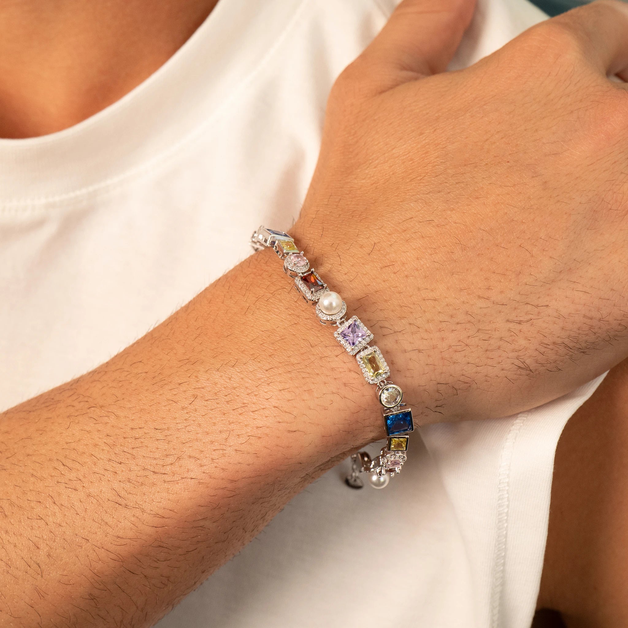 Sapphire Gemstone Bracelet (Silver)