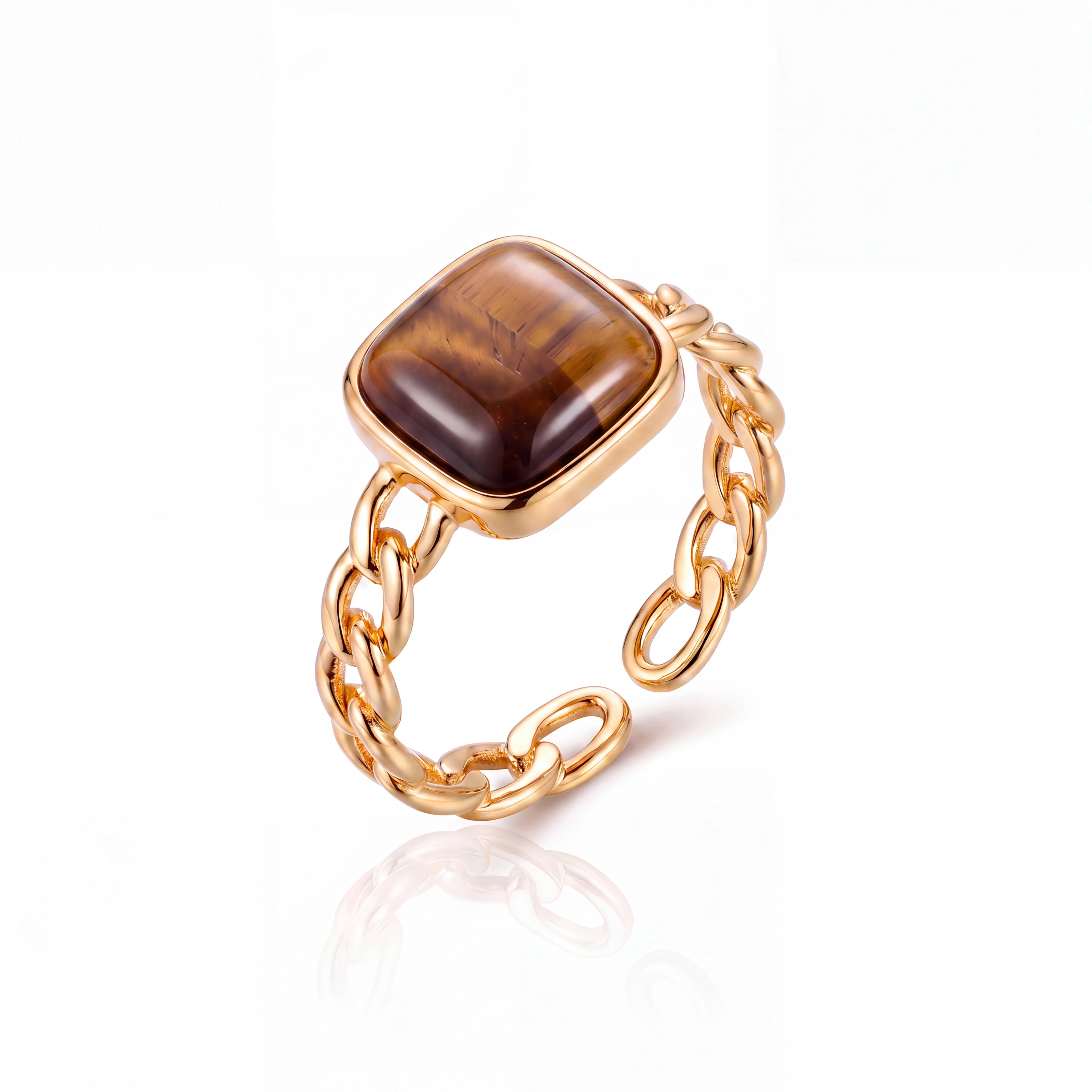 Tiger Eye Gemstone Ring (Gold)