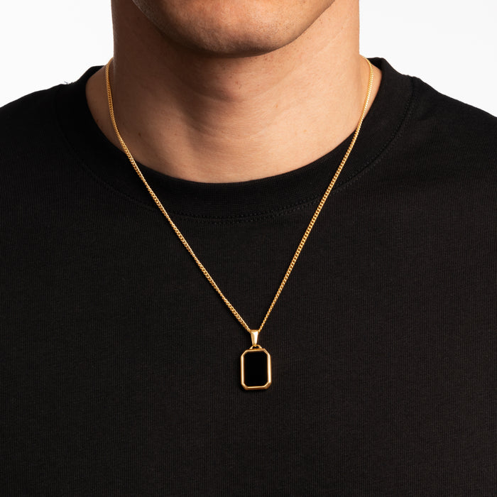 BLACK ONYX PENDANT (GOLD)