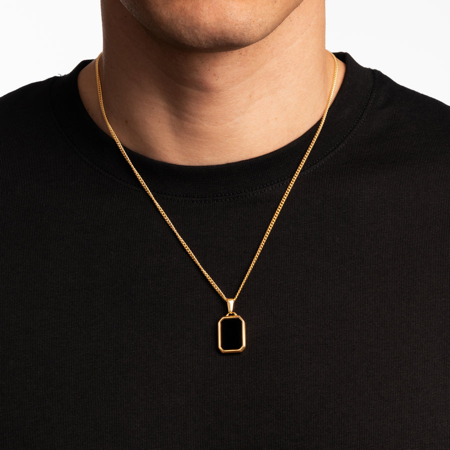 BLACK ONYX PENDANT (GOLD)