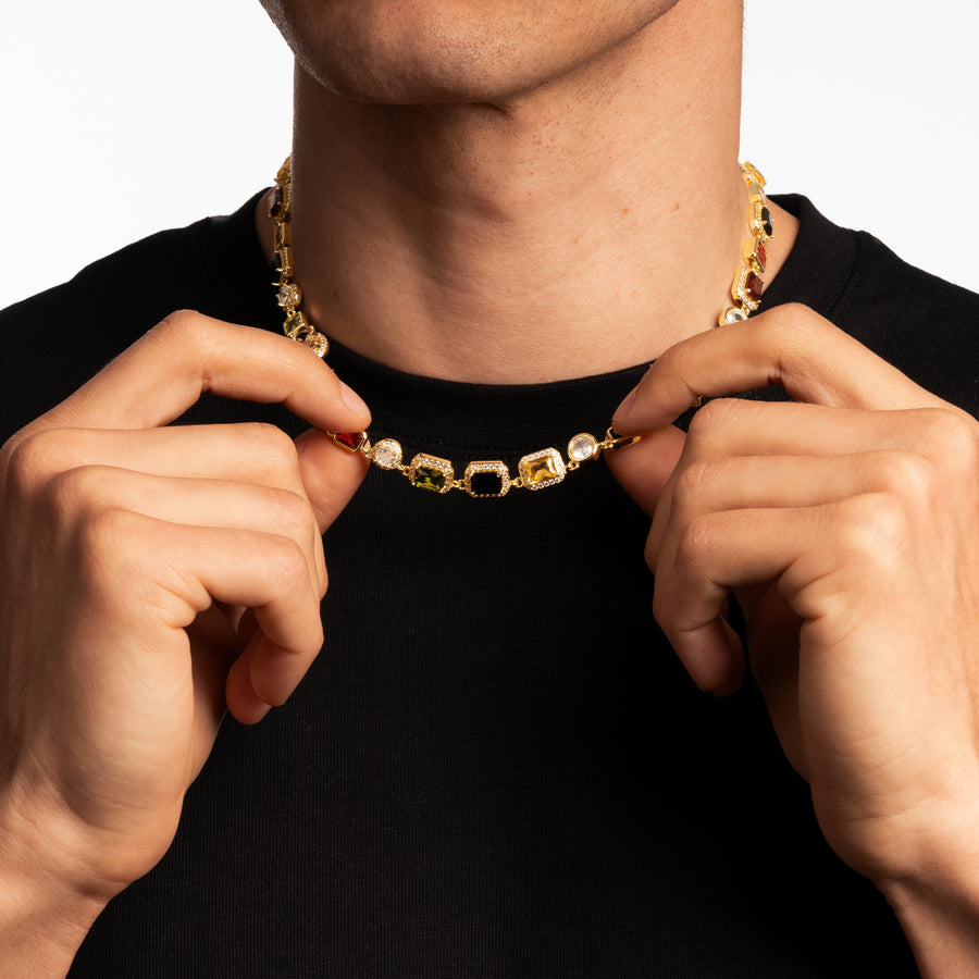 Gemstone Necklace (Gold)