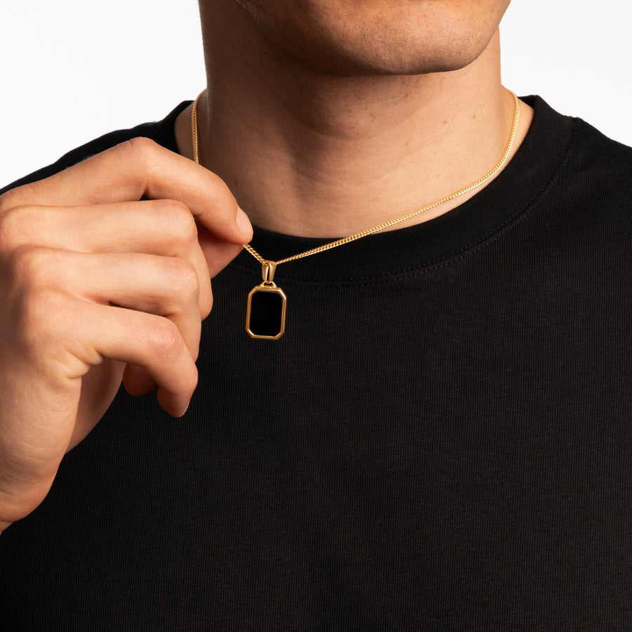 BLACK ONYX PENDANT (GOLD)