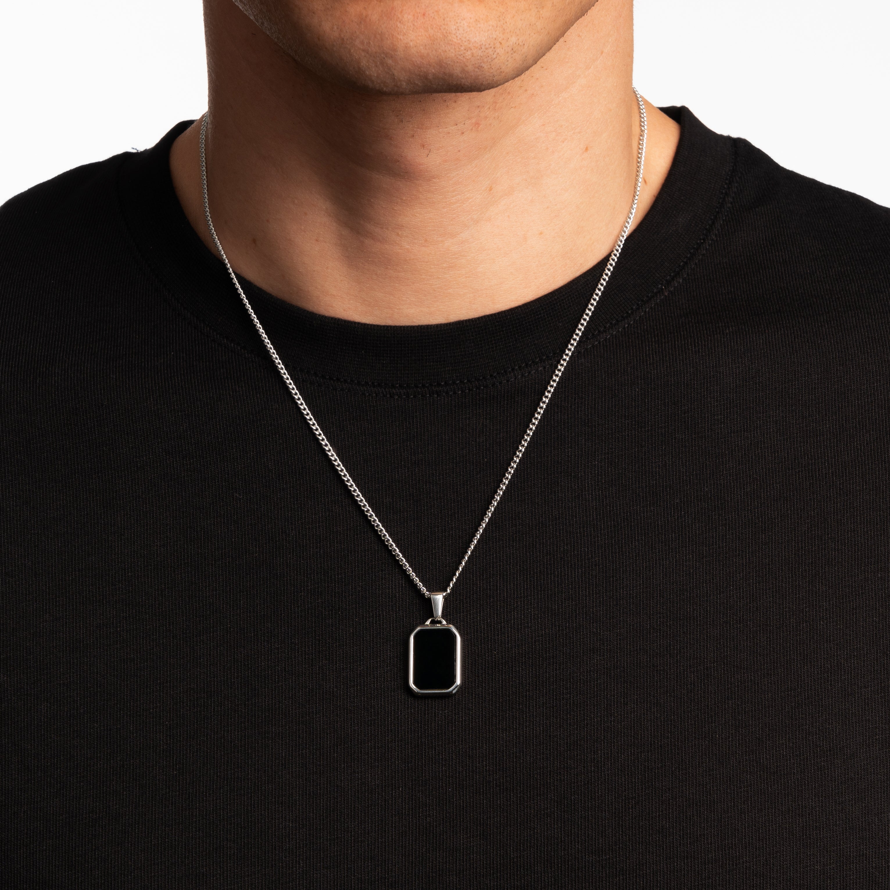 BLACK ONYX PENDANT (SILVER)