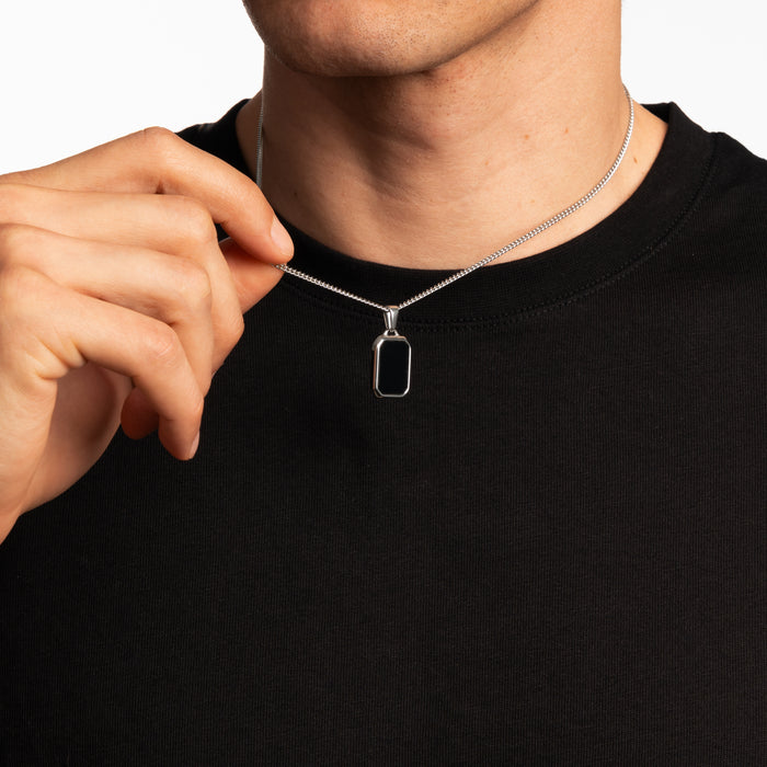 BLACK ONYX PENDANT (SILVER)