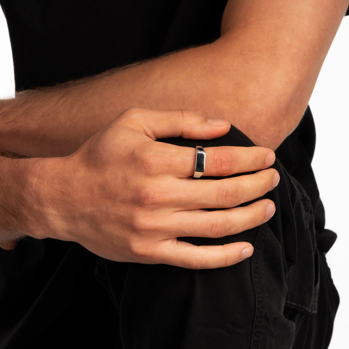 RECTANGLE SIGNET RING (SILVER)