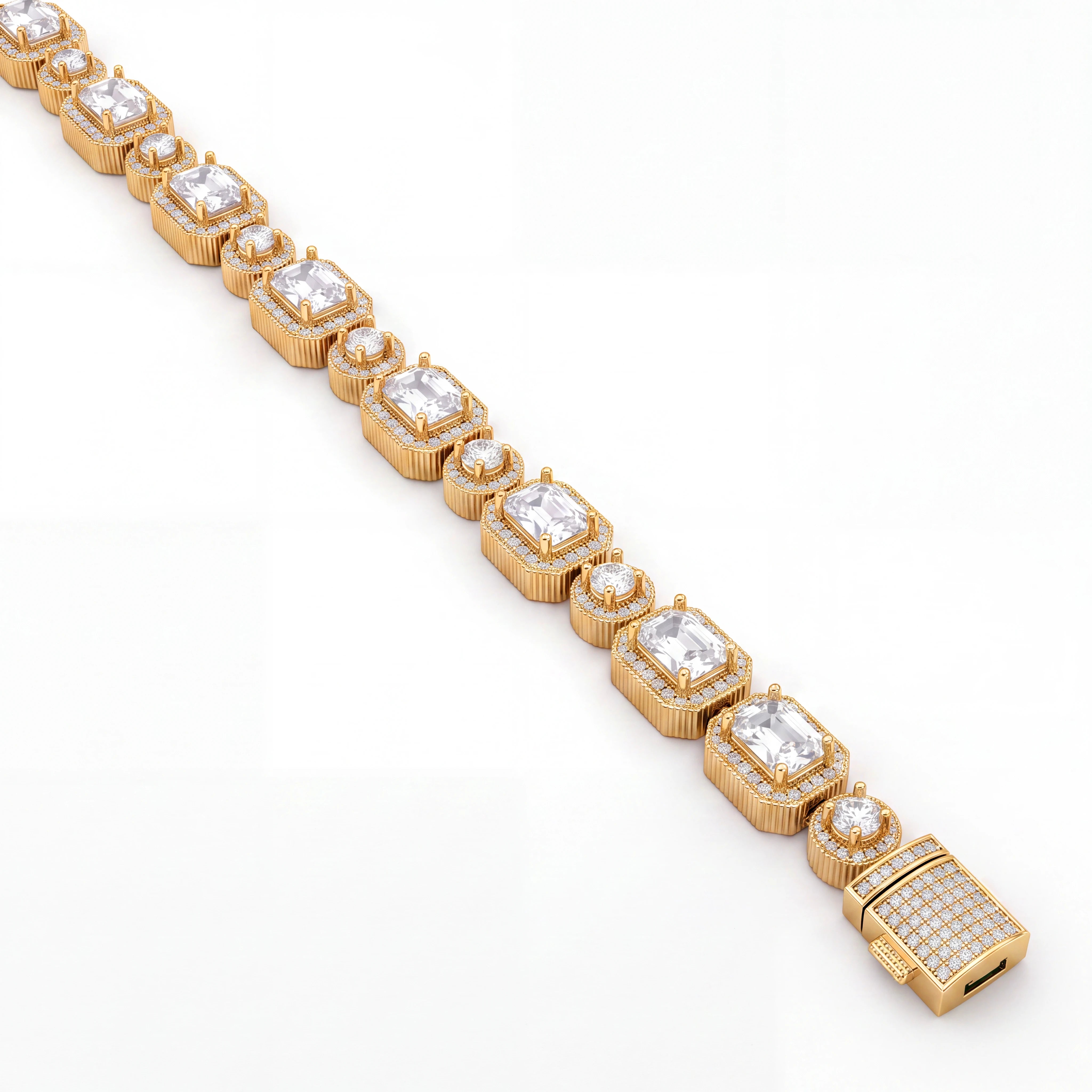 Baguette Iced Bracelet (Gold)