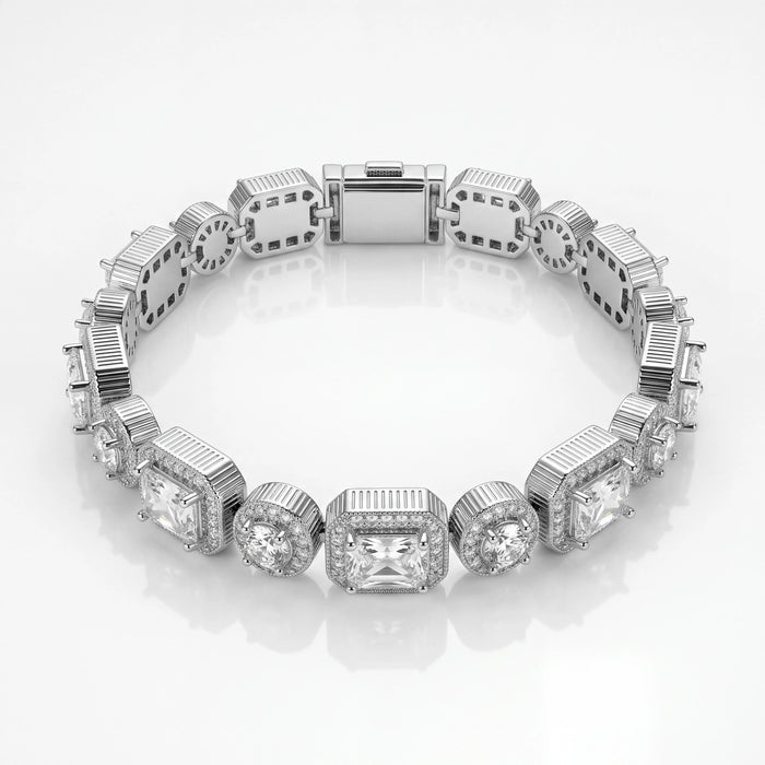 Baguette Iced Bracelet (Silver)