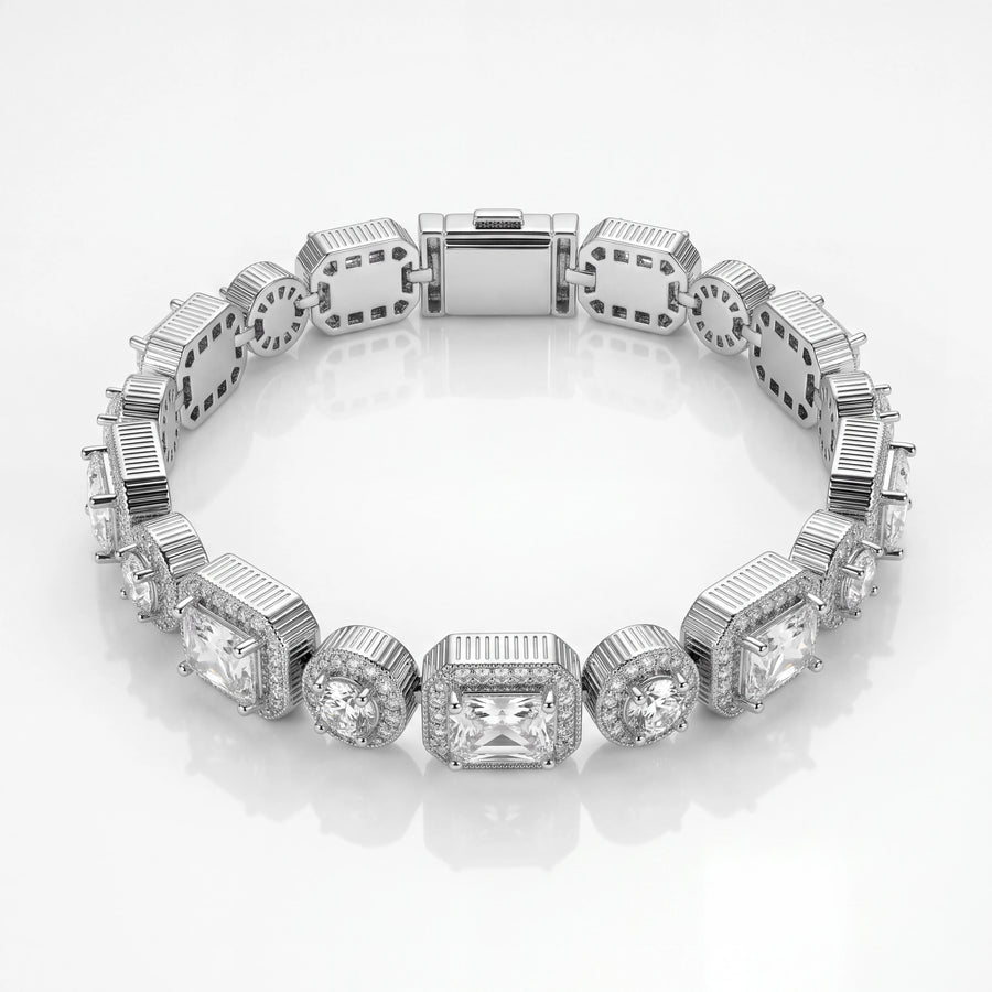Baguette Iced Bracelet (Silver)