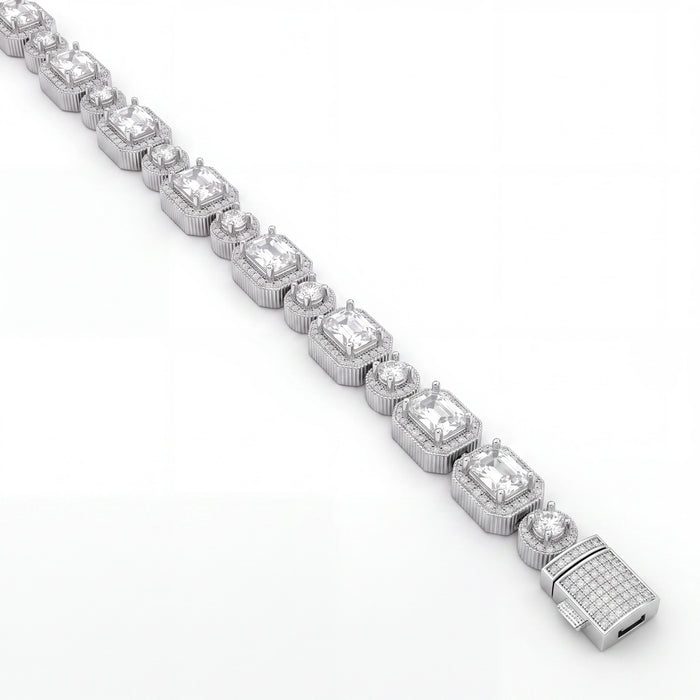 Baguette Iced Bracelet (Silver)
