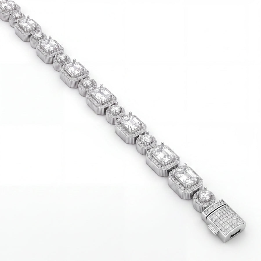 Baguette Iced Bracelet (Silver)