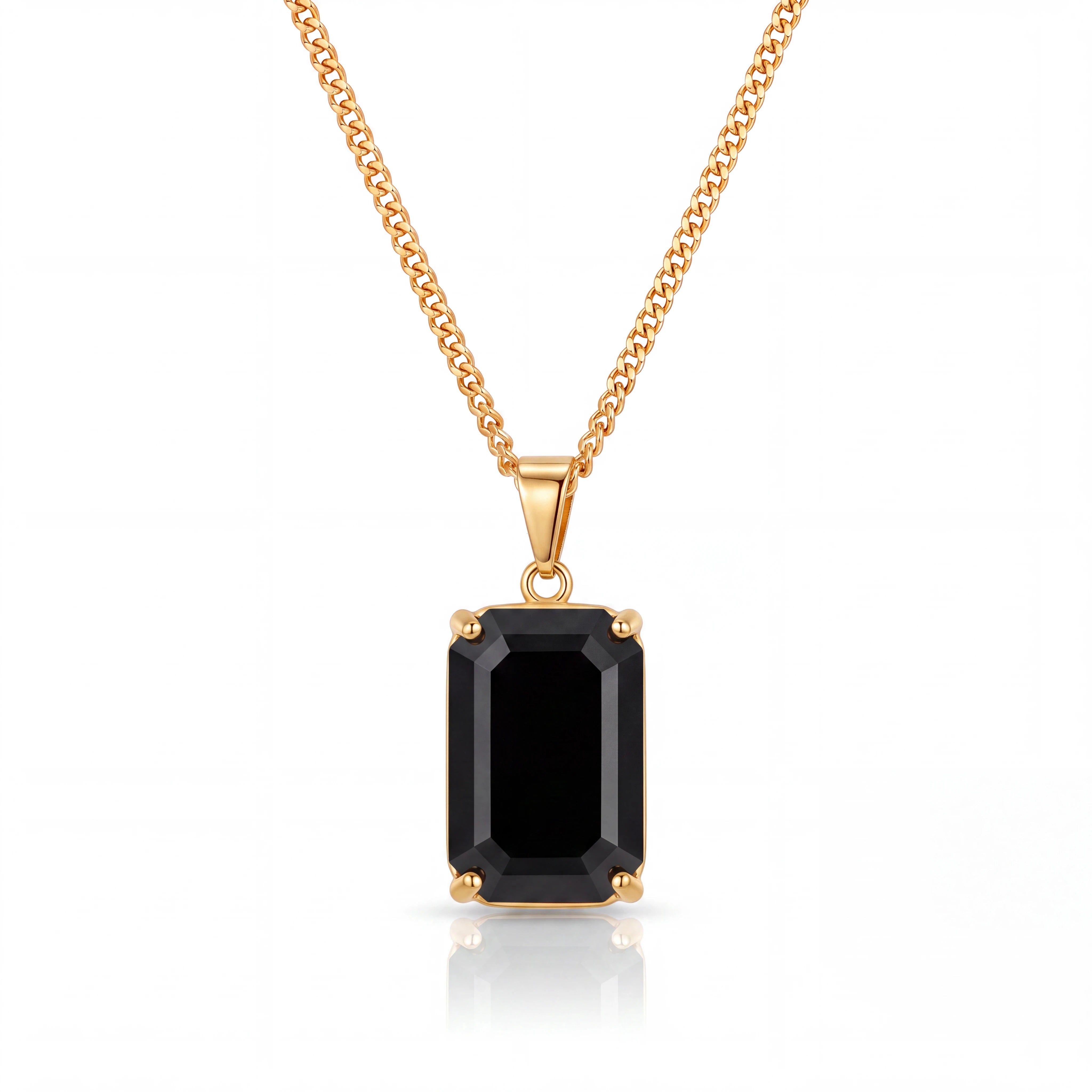 Black Stone Pendant (Gold)