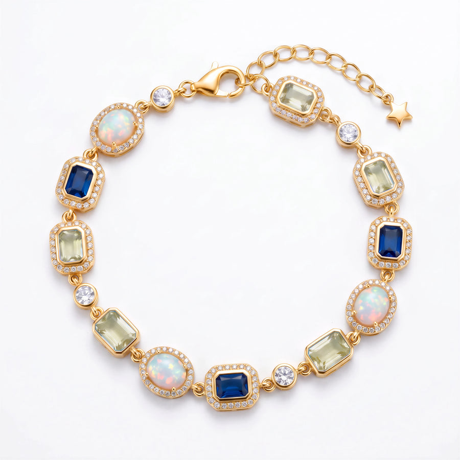 Blue Sapphire Gemstone Bracelet (Gold)
