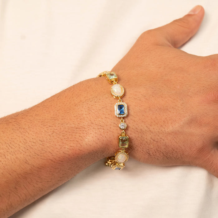 Blue Sapphire Gemstone Bracelet (Gold)