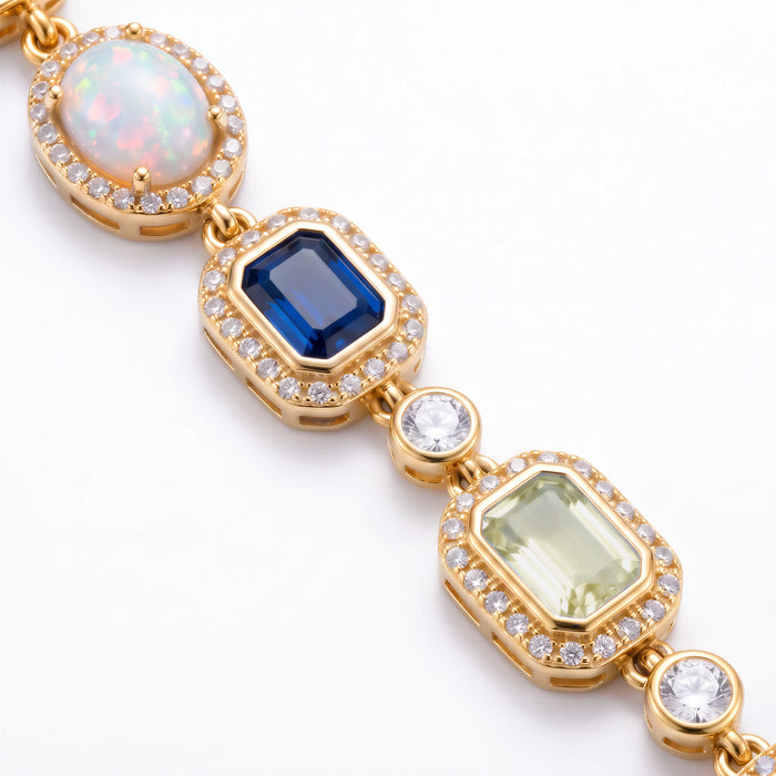 Blue Sapphire Gemstone Bracelet (Gold)