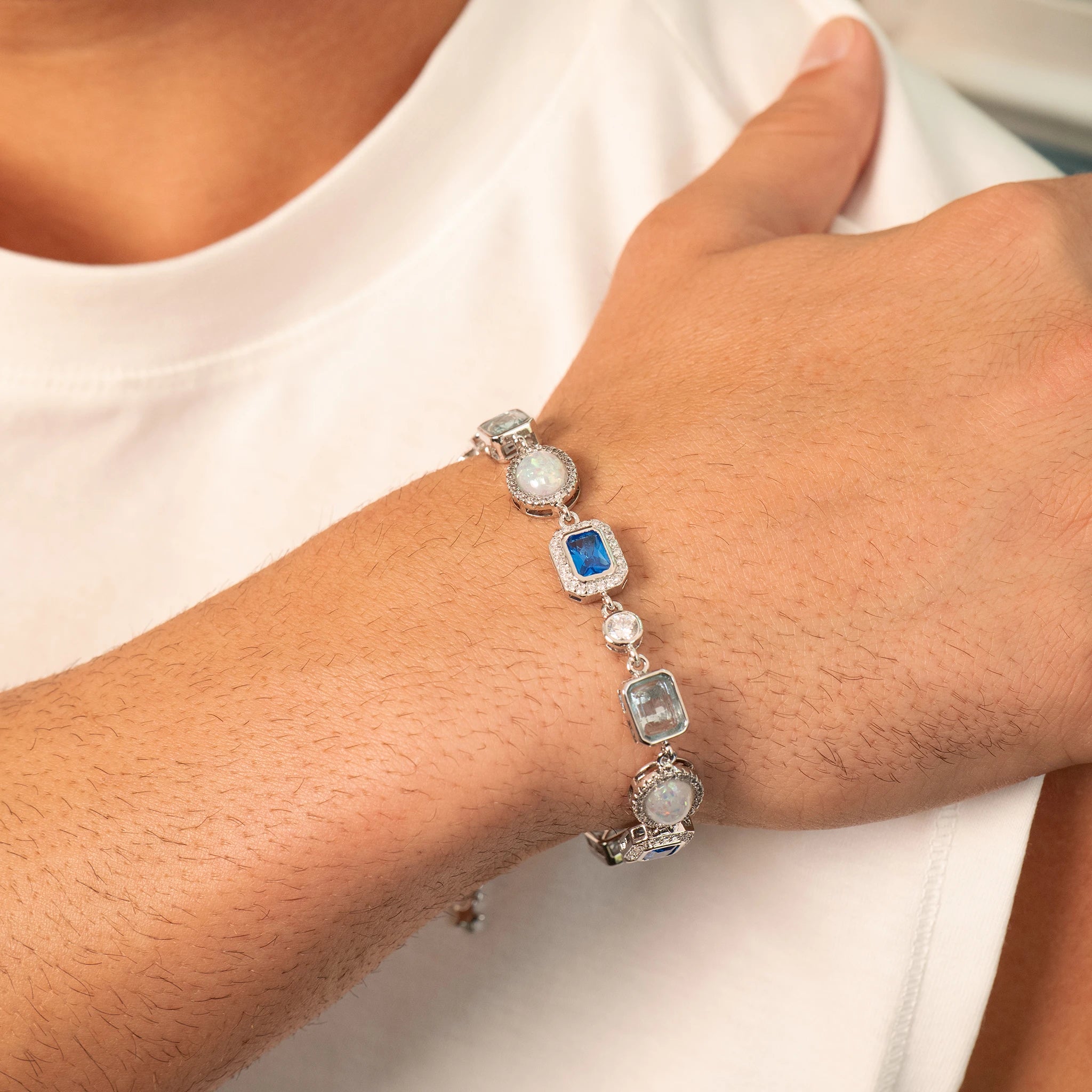 Blue Sapphire Gemstone Set (Silver)