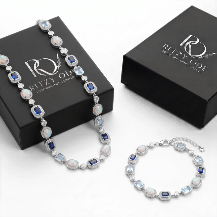 Blue Sapphire Gemstone Set (Silver)