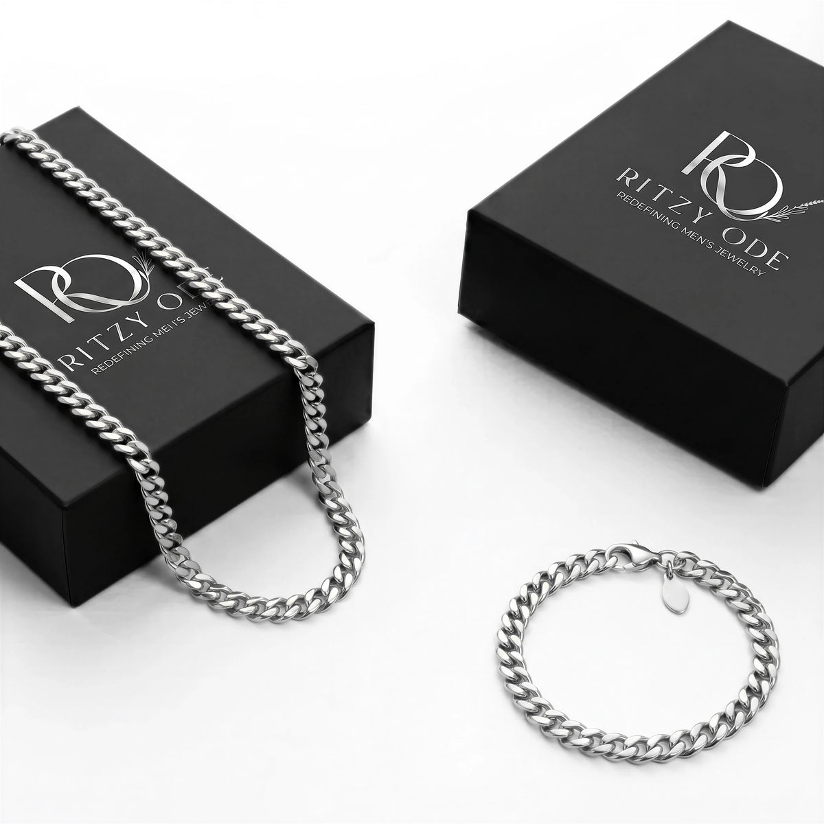 Cuban 4MM Set (Silver)