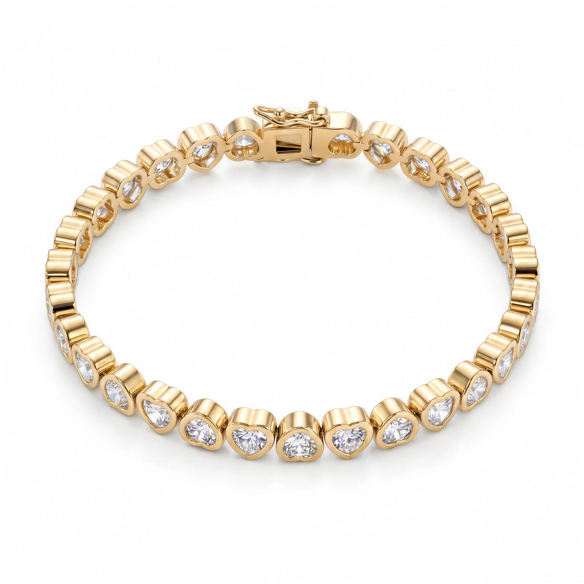 Hearts Iced Bracelet (Gold)