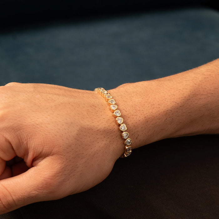 Hearts Iced Bracelet (Gold)