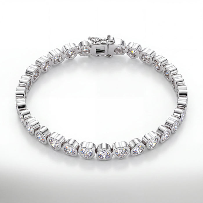 Hearts Iced Bracelet (Silver)