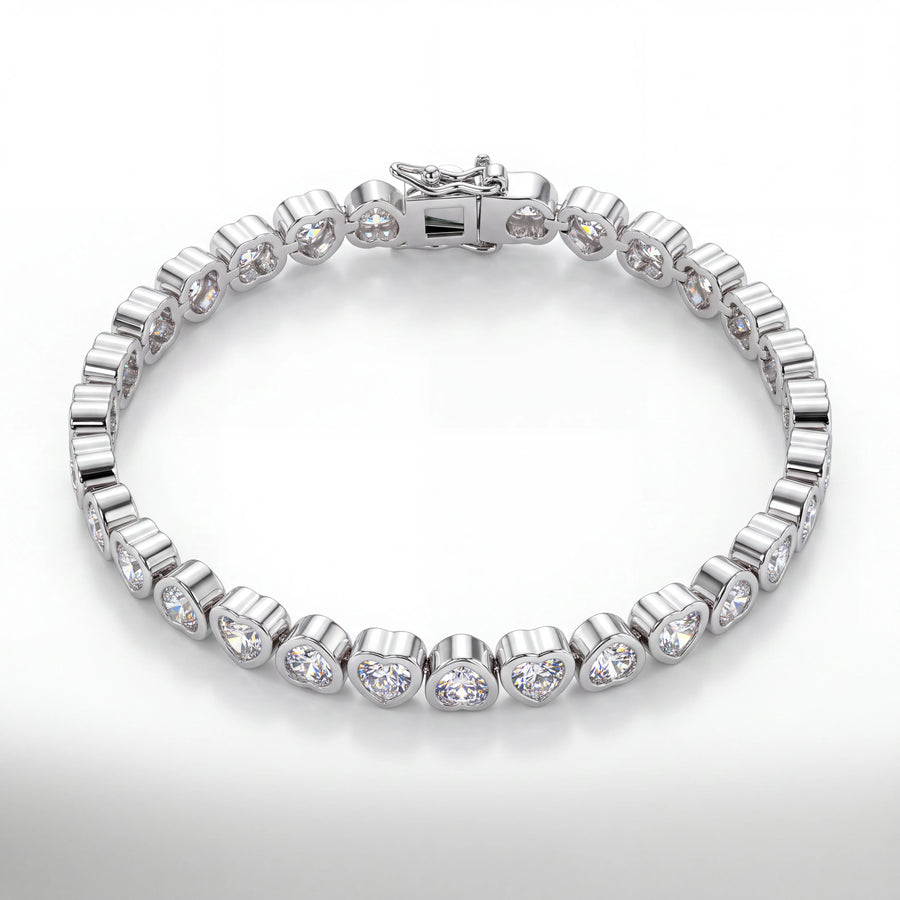 Hearts Iced Bracelet (Silver)