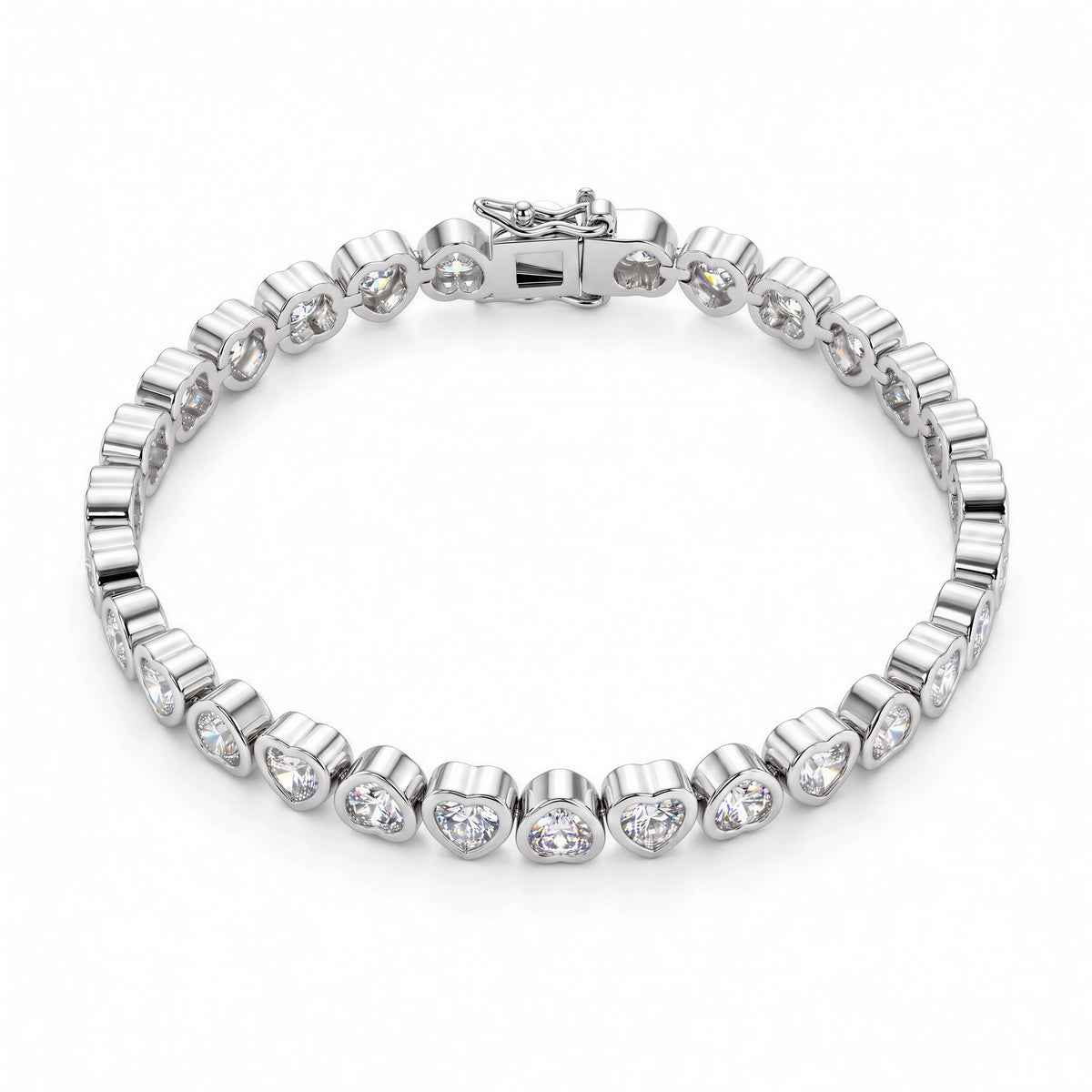 Hearts Iced Bracelet (Silver)