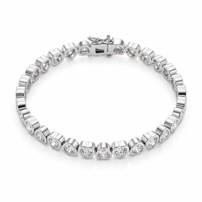 Hearts Iced Bracelet (Silver)