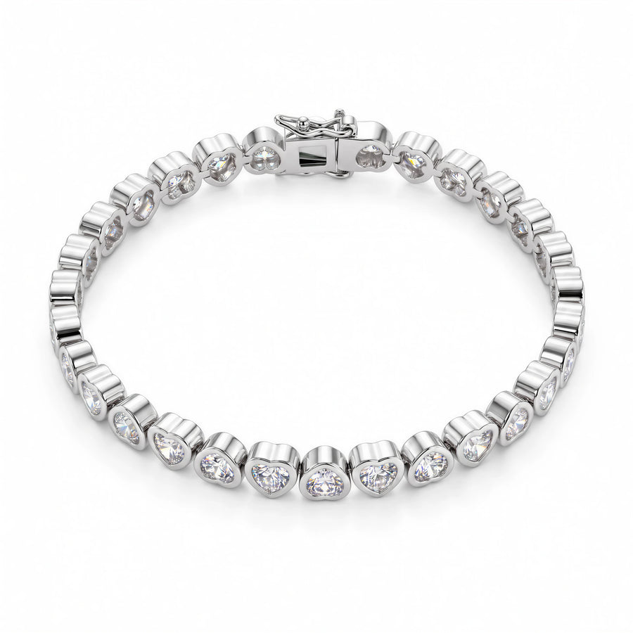 Hearts Iced Bracelet (Silver)