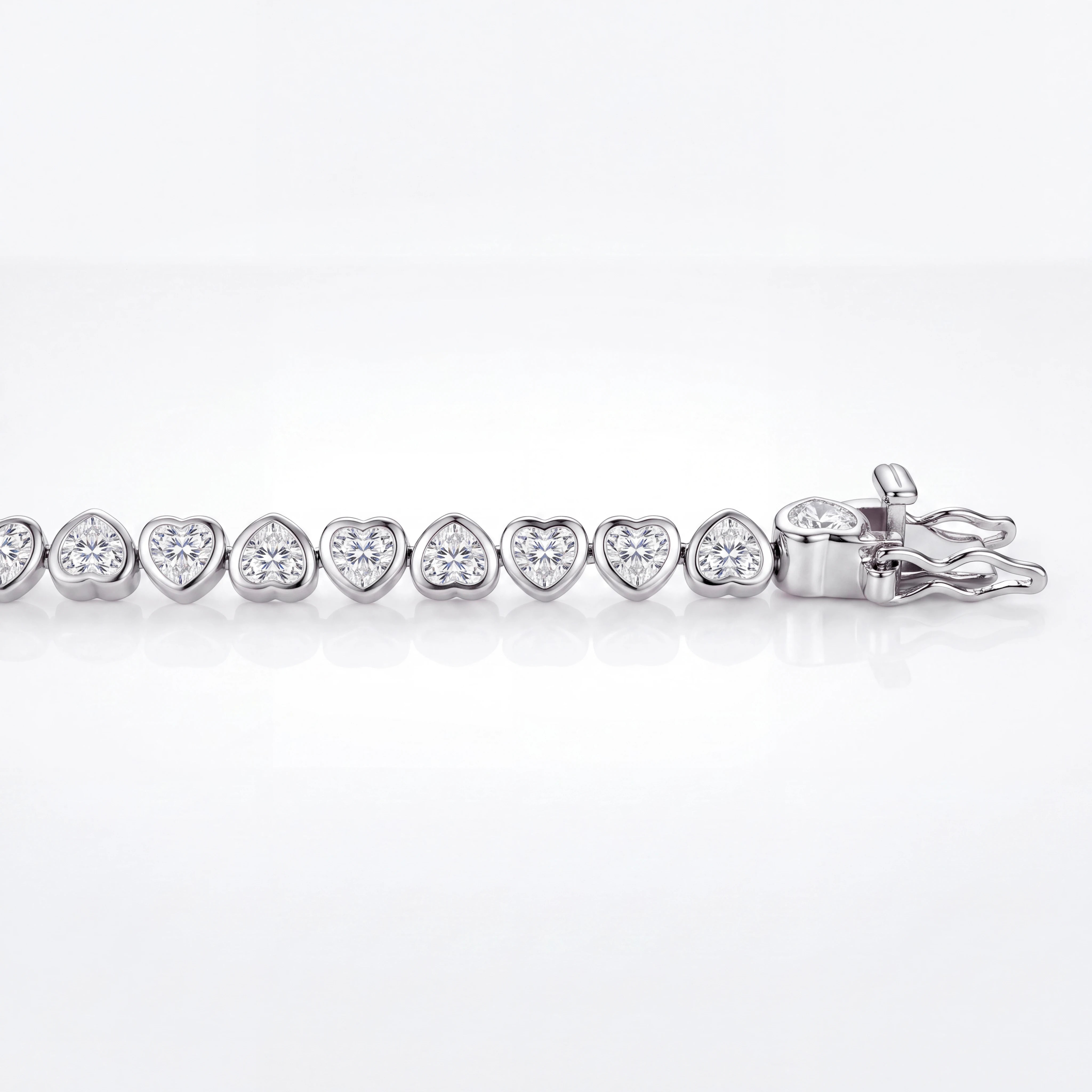 Hearts Iced Bracelet (Silver)