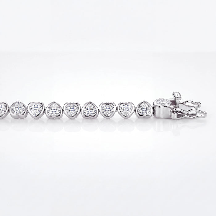 Hearts Iced Bracelet (Silver)