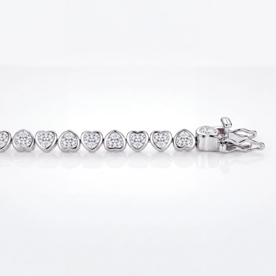 Hearts Iced Bracelet (Silver)