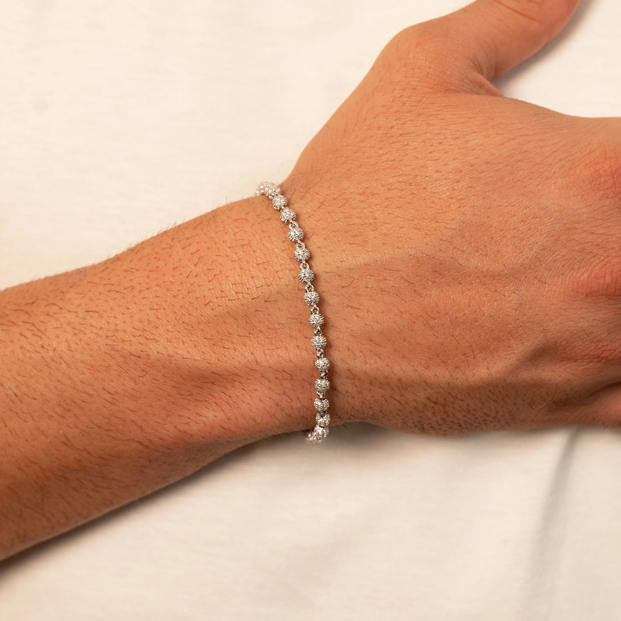 Iced Ball Bracelet (Silver)