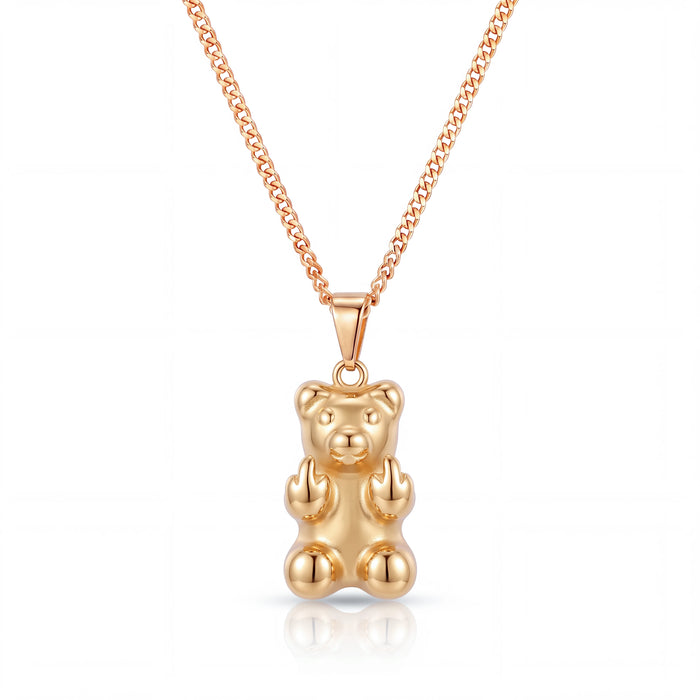 Insulting Bear Pendant (Gold)