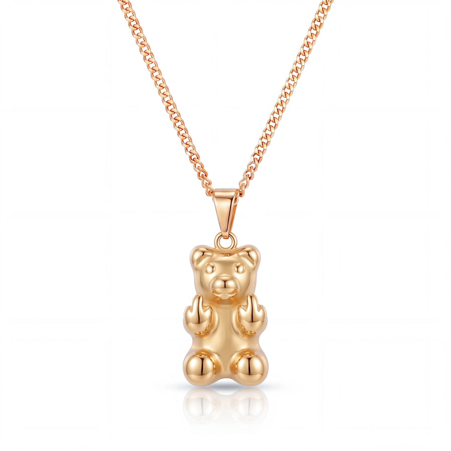 Insulting Bear Pendant (Gold)