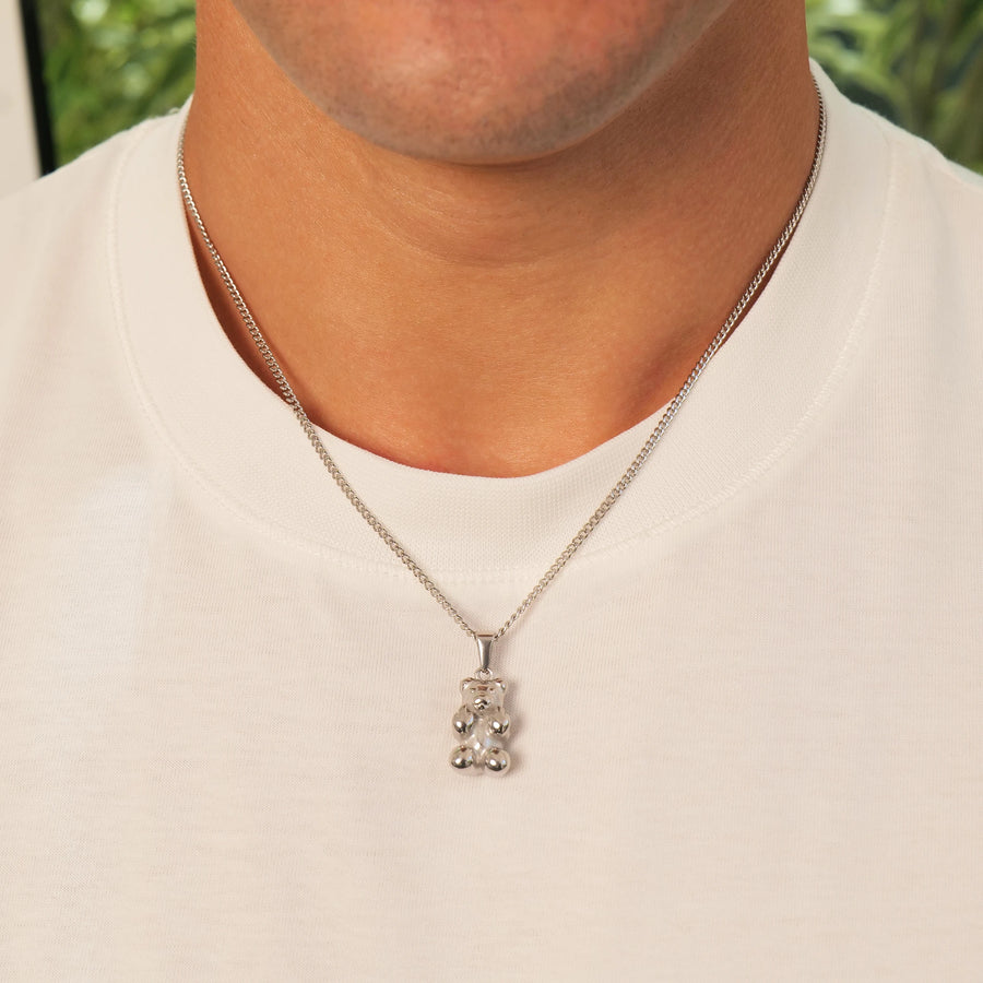 Insulting Bear Pendant (Silver)