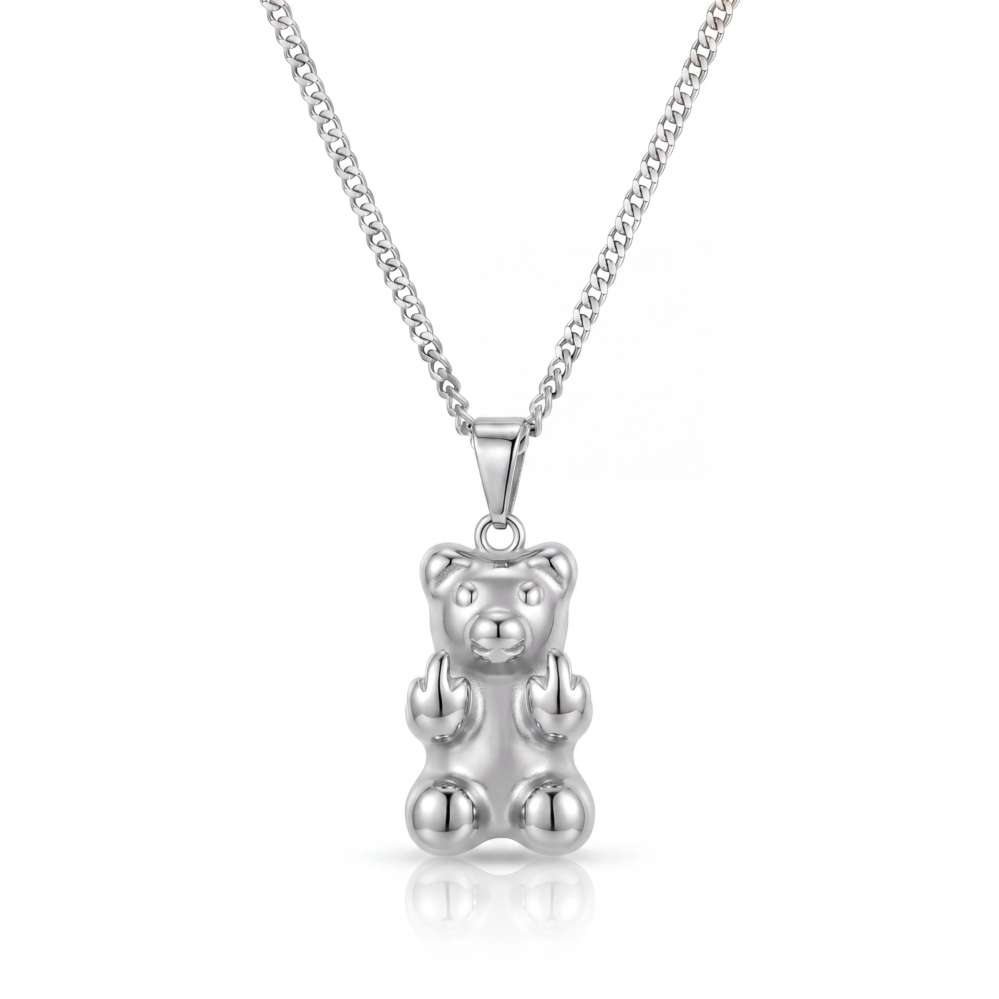 Insulting Bear Pendant (Silver)