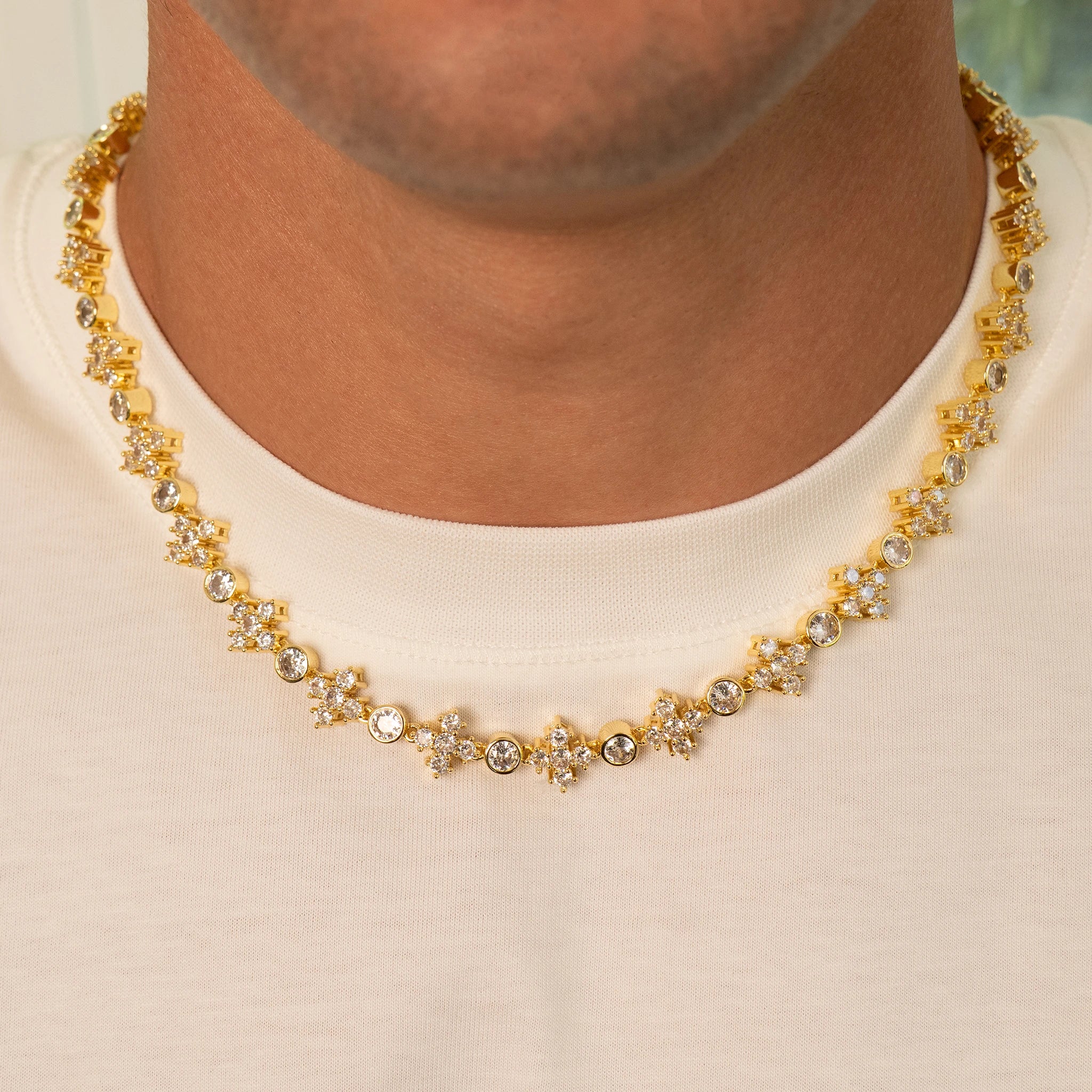 Star Iced Tennis Chain (Gold)