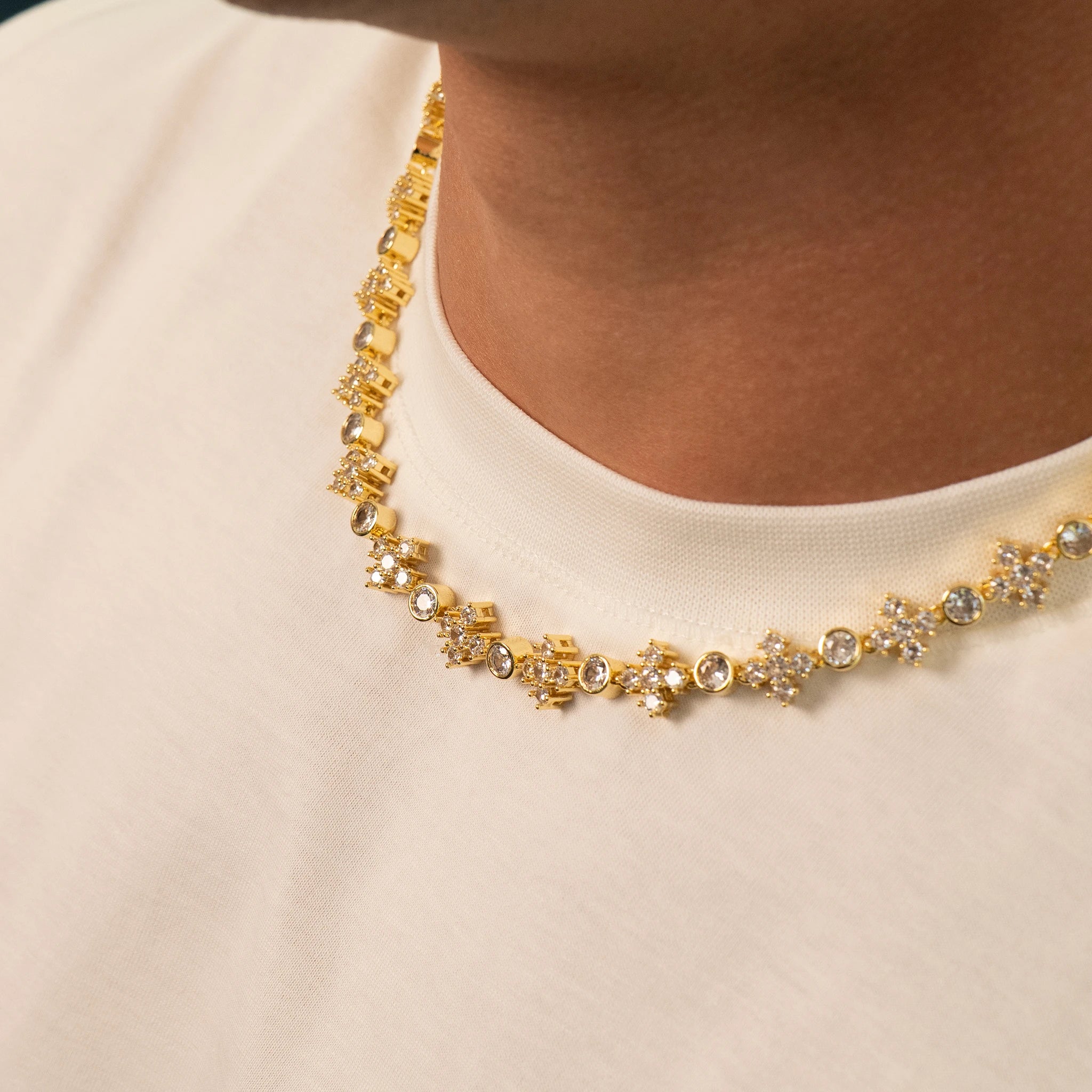 Star Iced Tennis Chain (Gold)
