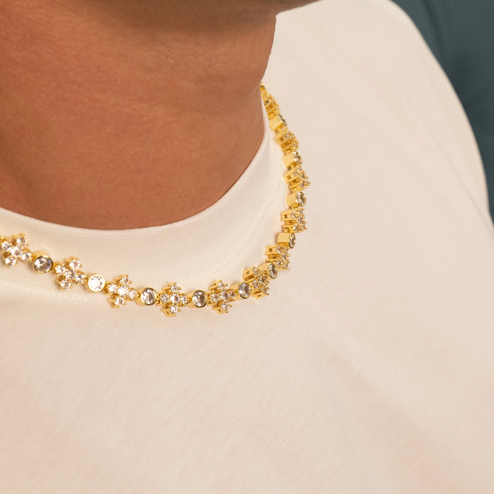 Star Iced Tennis Chain (Gold)
