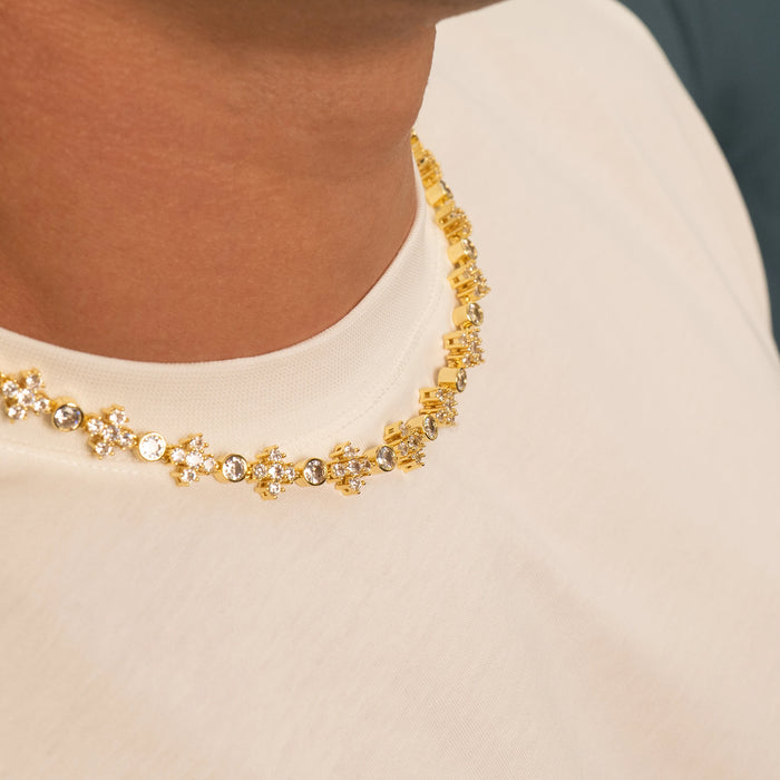 Star Iced Tennis Chain (Gold)