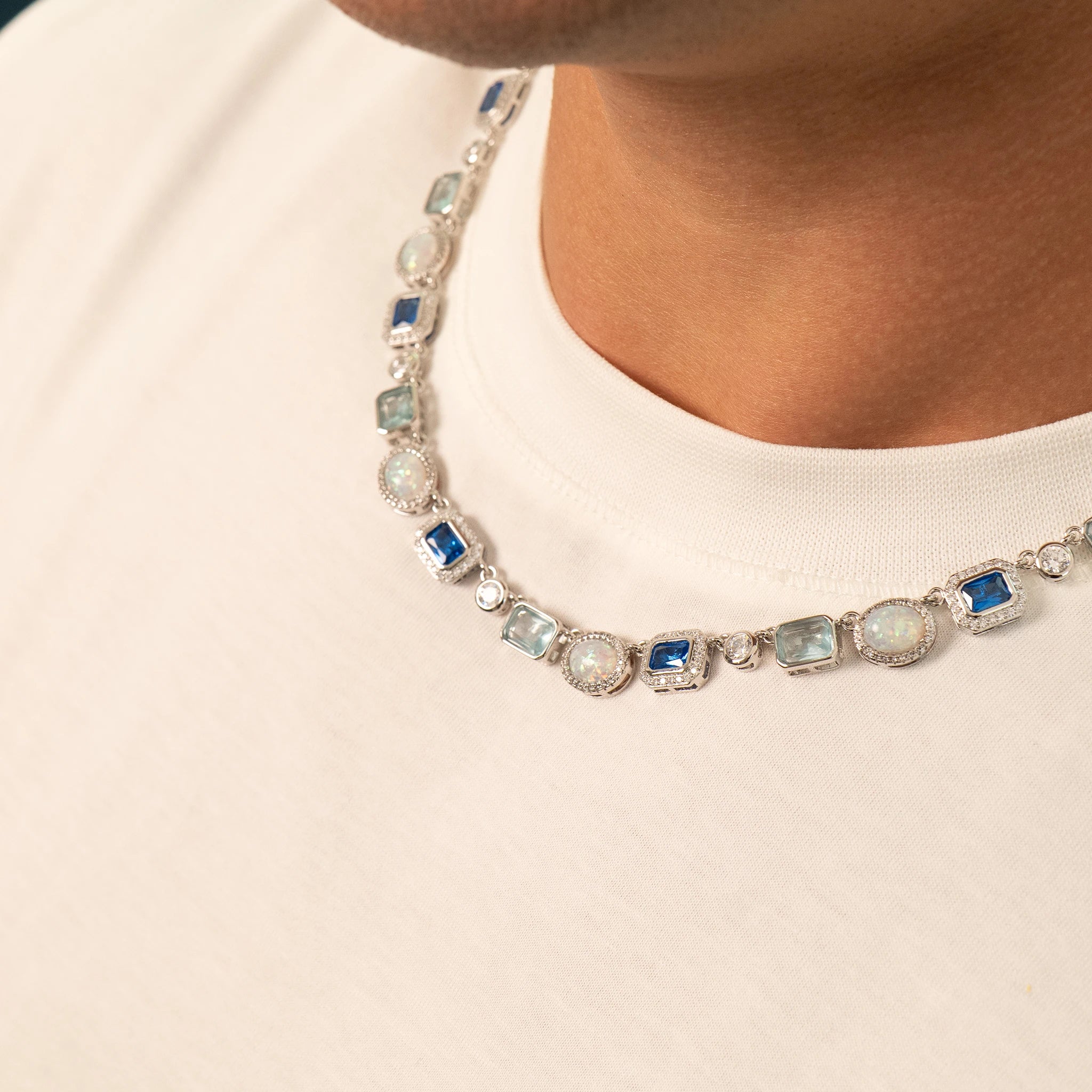 Blue Sapphire Gemstone Set (Silver)